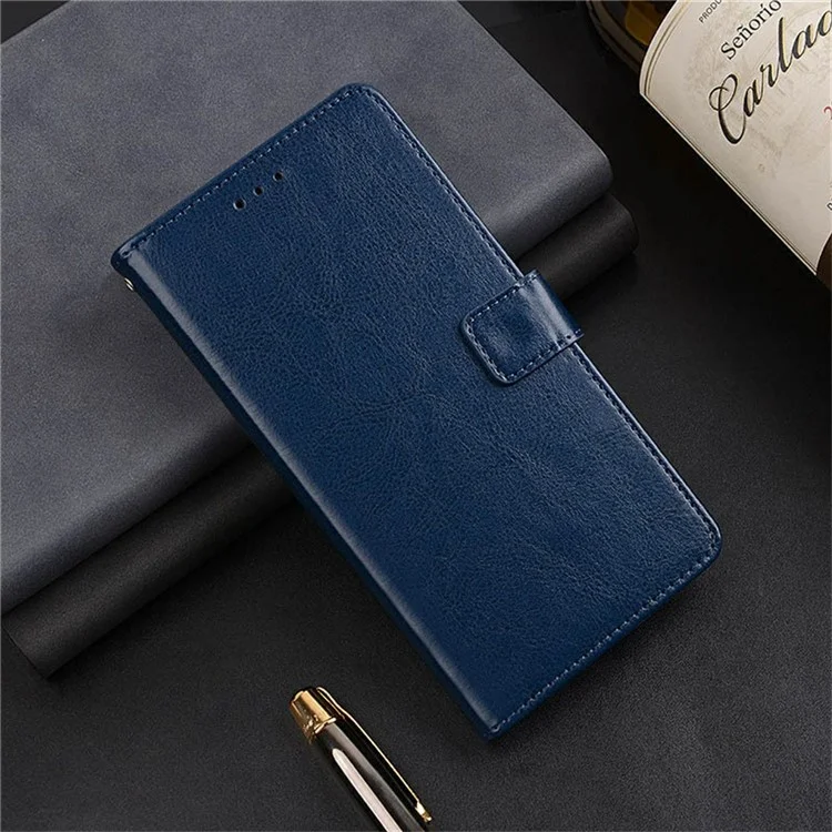IDEWEI Hülle für Xiaomi Redmi Note 14 Pro 5G mit Kartenfächern, Ledertelefon-Cover mit Crazy-Horse-Textur - Blau