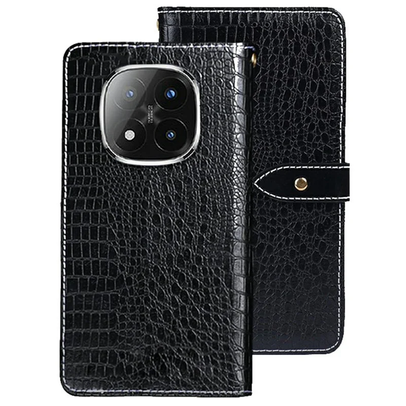 ЧЕХОЛ ИЗ ИСКУССТВЕННОЙ КОЖИ С ФАКТУРОЙ КРОКОДИЛА ДЛЯ XIAOMI REDMI NOTE 14 PRO+ 5G - ЧЕРНЫЙ