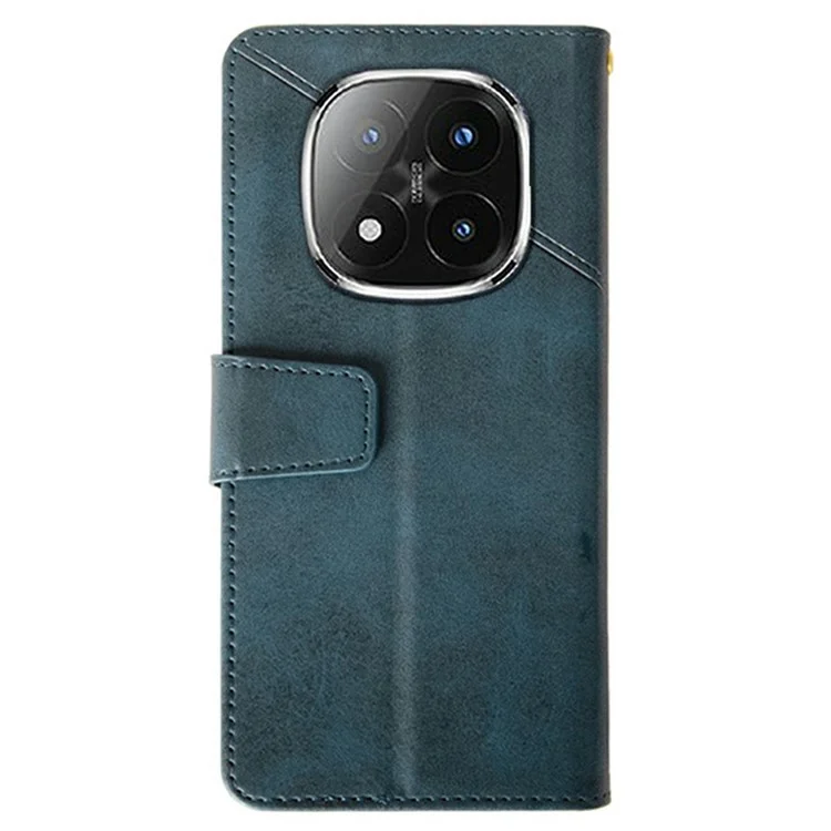 IDEWEI Custodia in pelle per Xiaomi Redmi Note 14 Pro+ 5G, portafoglio, cover per telefono, supporto, texture di vitello - Blu