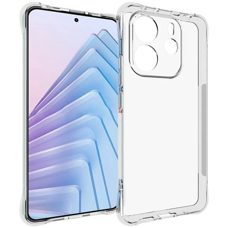 Оптовая закупка чехлов для Xiaomi Redmi Note 14 4G - прозрачные, нескользящие, ударопрочные TPU-чехлы на заднюю панель