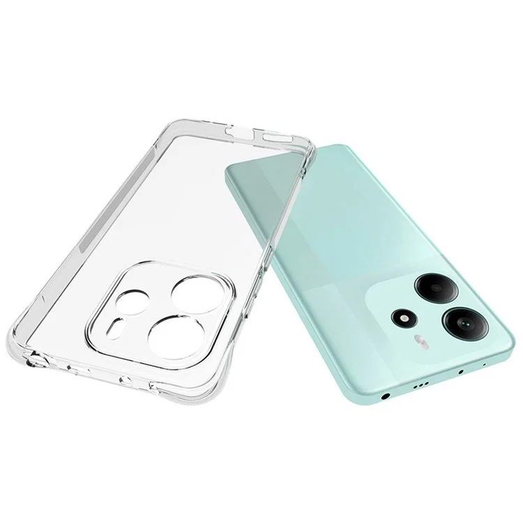 Оптовая закупка чехлов для Xiaomi Redmi Note 14 4G - прозрачные, нескользящие, ударопрочные TPU-чехлы на заднюю панель