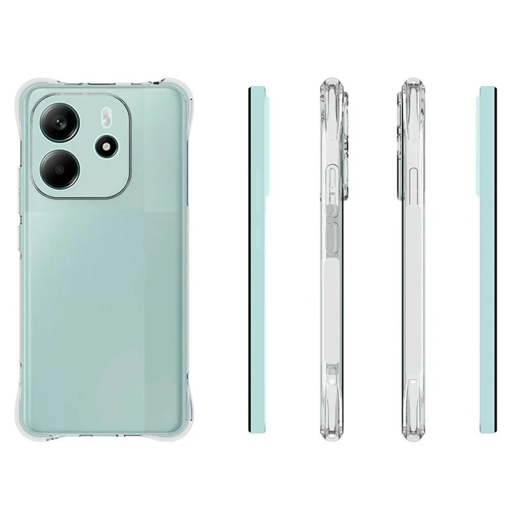 Оптовая закупка чехлов для Xiaomi Redmi Note 14 4G - прозрачные, нескользящие, ударопрочные TPU-чехлы на заднюю панель