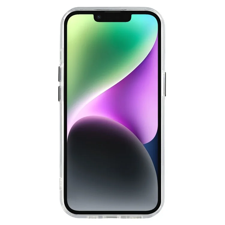 Capa para iPhone 14 compatível com MagSafe, com suporte, TPU + PC, capa de telefone transparente - Preta