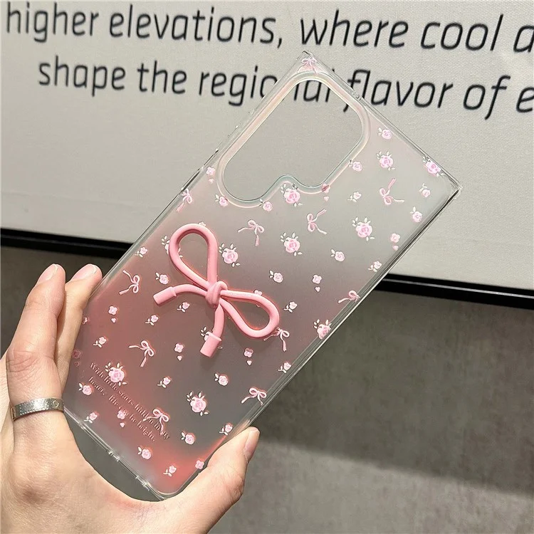 Custodia per Samsung Galaxy S24 Ultra con motivo floreale, cover in TPU IMD con catena