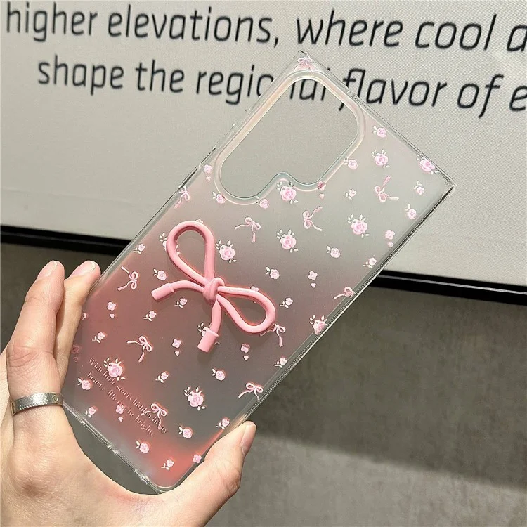 Funda para Samsung Galaxy S25 Ultra Diseño de flores IMD TPU Cubierta de teléfono con cadena