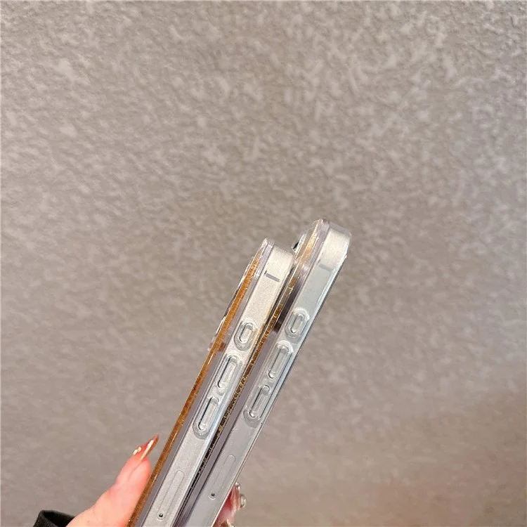 For iPhone 16 Pro Max Case Glitter Quicksand Flowing TPU + PC Phone Cover