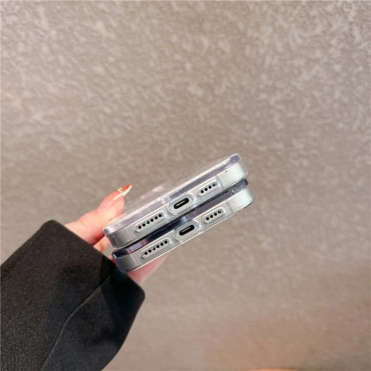Für iPhone 16 Pro Case Bling Rhinestone Quicksand TPU + PC Schutzhülle - Silber
