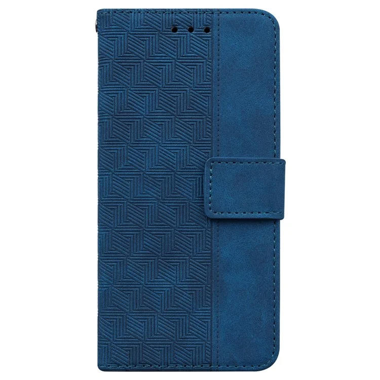 Für Motorola Moto G 5G (2025) Hülle Geometrisches Muster Leder Brieftasche Handyhülle - Blau