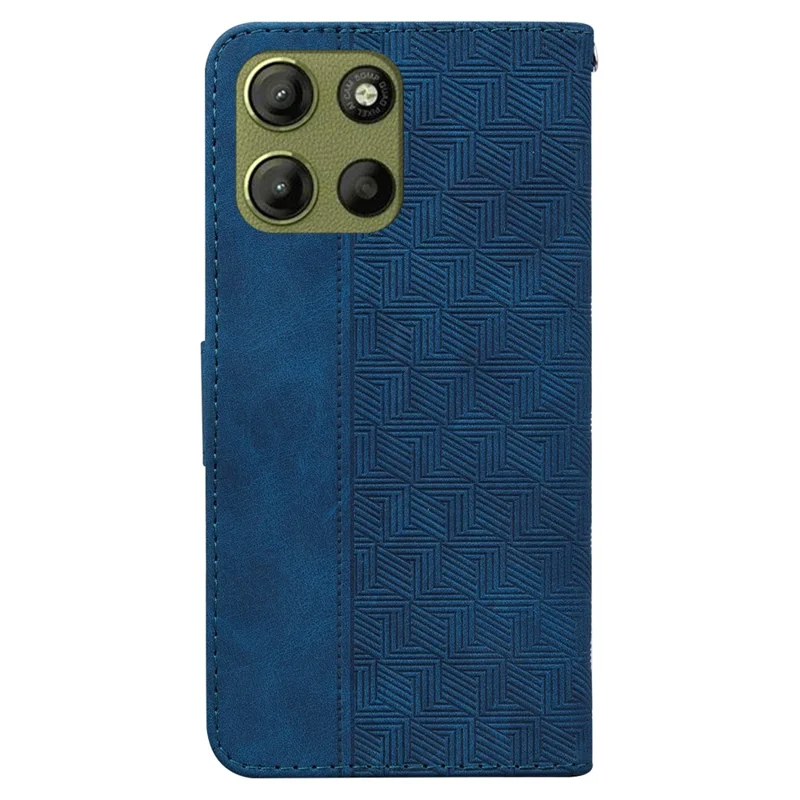 Custodia per Motorola Moto G15 4G in pelle con motivo geometrico - Blu