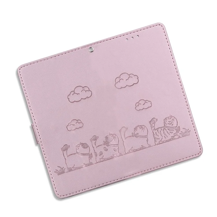 Coque pour Motorola Moto G15 4G, motif chaton, protection RFID, TPU + PU cuir, couverture de téléphone - Rose