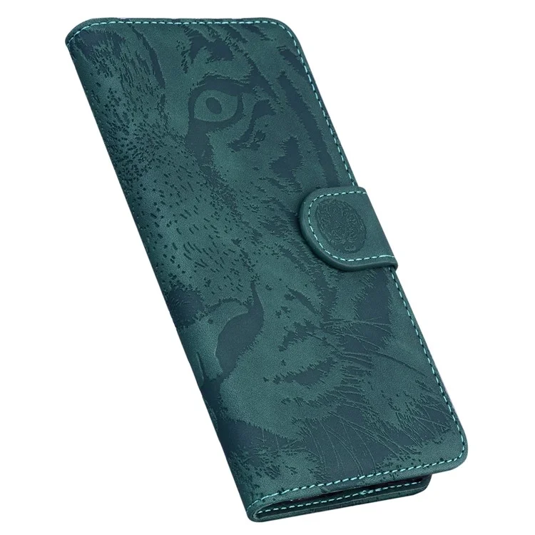 Custodia per Realme 13+ 5G / 13 Pro 5G (Cina) Custodia in pelle a portafoglio con stampa tigre - Verde