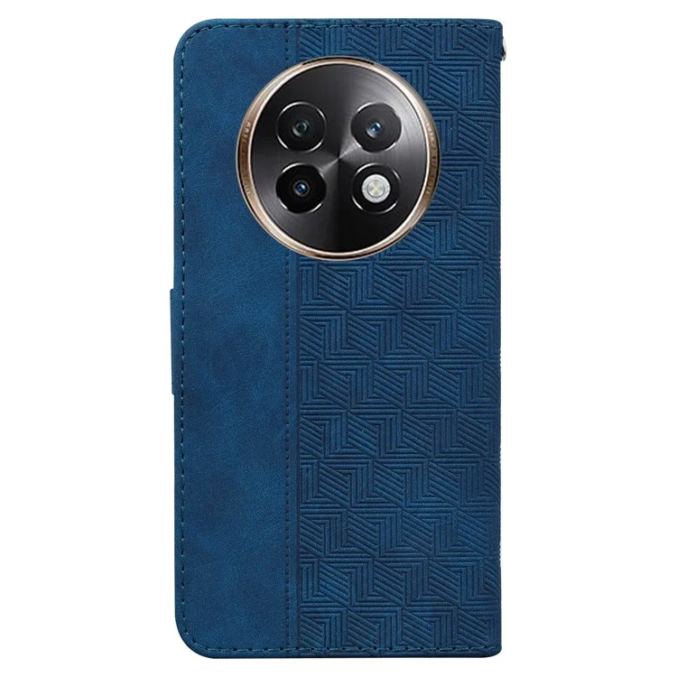 Étui pour Realme 13+ 5G, motif géométrique, portefeuille en cuir - Bleu