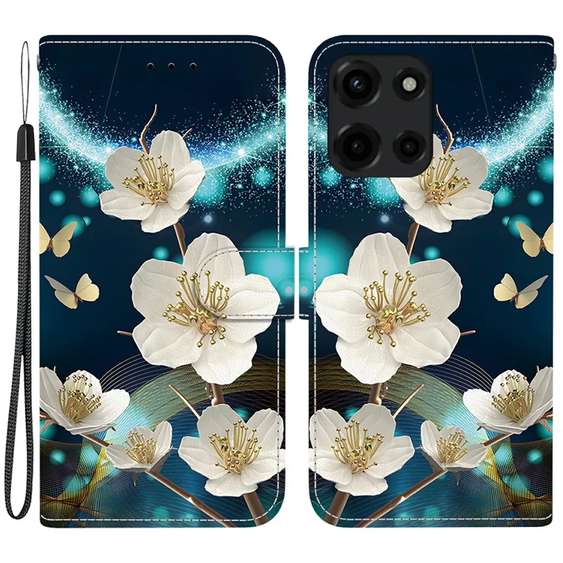 Funda para Motorola Moto G 5G (2025) con impresión de patrones, antiimpactos, de cuero y cartera con cordón - Magnolia