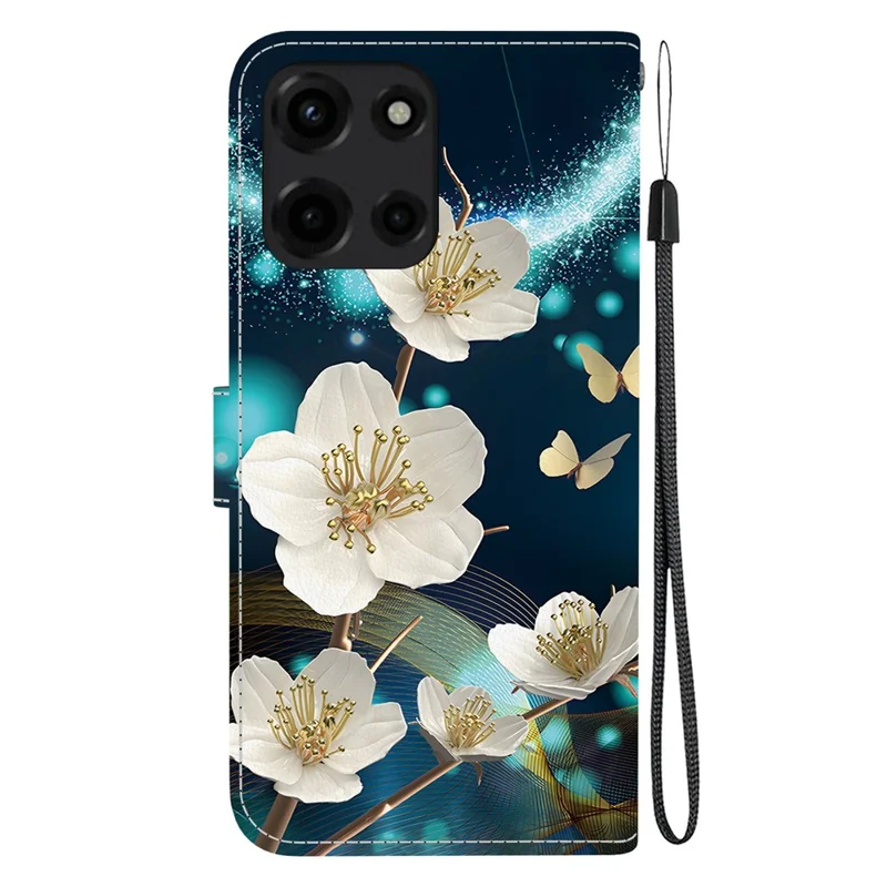 Funda para Motorola Moto G 5G (2025) con impresión de patrones, antiimpactos, de cuero y cartera con cordón - Magnolia