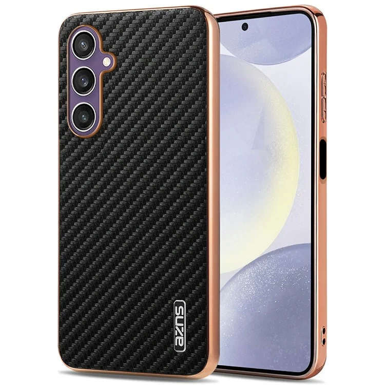 Custodia per Samsung Galaxy A05s 4G / M14 4G, texture in fibra di carbonio con rivestimento in elettroplaccatura PU + TPU, colore nero.
