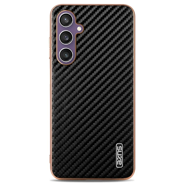 Custodia per Samsung Galaxy A05s 4G / M14 4G, texture in fibra di carbonio con rivestimento in elettroplaccatura PU + TPU, colore nero.