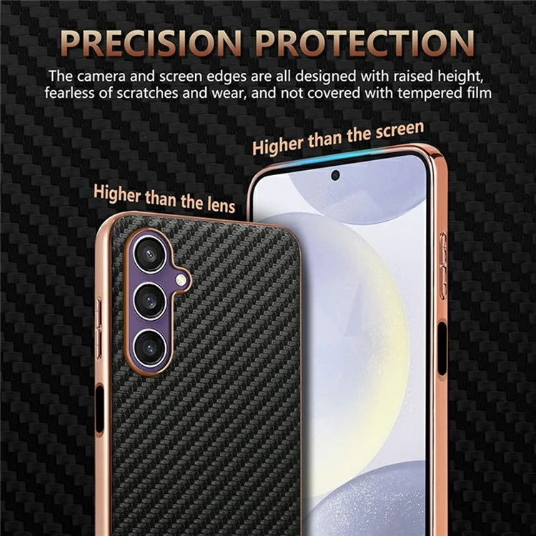 Custodia per Samsung Galaxy A05s 4G / M14 4G, texture in fibra di carbonio con rivestimento in elettroplaccatura PU + TPU, colore nero.