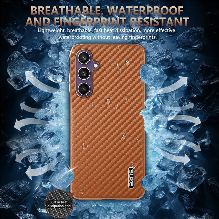 Custodia per Samsung Galaxy A05s 4G / M14 4G, texture in fibra di carbonio con rivestimento in elettroplaccatura PU + TPU, colore nero.