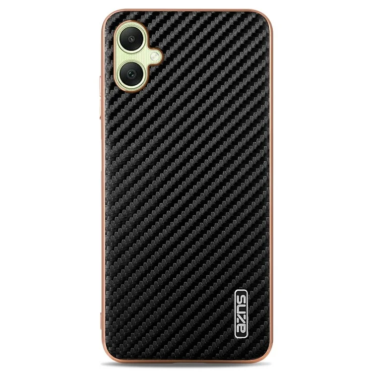 AZNS Чехол для Samsung Galaxy A06 с текстурой углеродного волокна, электролитное покрытие, PU + TPU - Черный