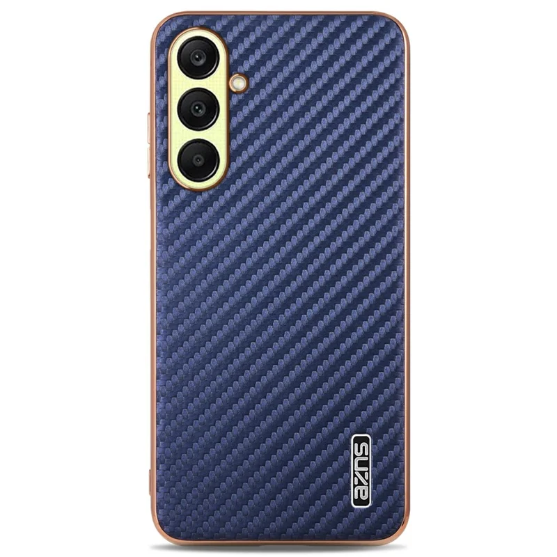 AZNS For Samsung Galaxy A26 5G Case Electroplating Carbon Fiber Texture PU + TPU Phone Cover - Blue