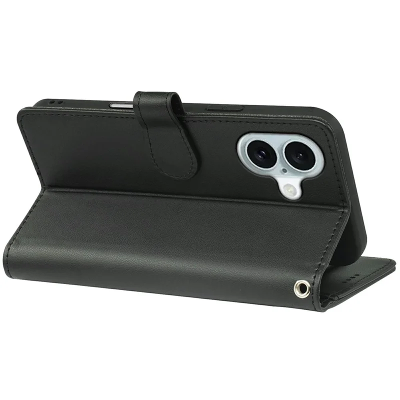 Étui pour iPhone 16 Plus avec 9 emplacements pour cartes, en cuir PU, support pour téléphone - Noir