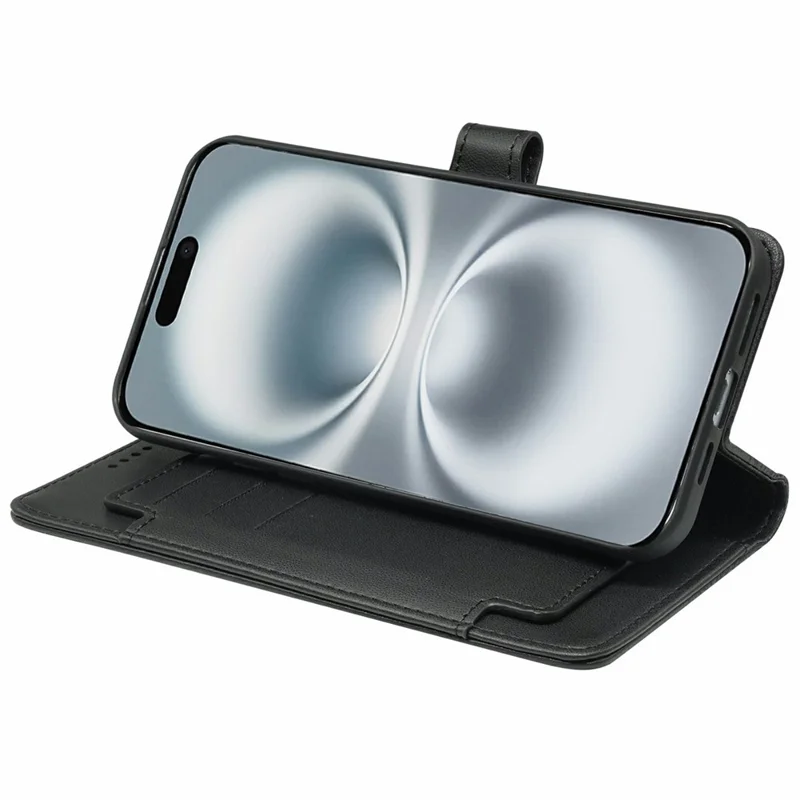 Étui pour iPhone 16 Plus avec 9 emplacements pour cartes, en cuir PU, support pour téléphone - Noir