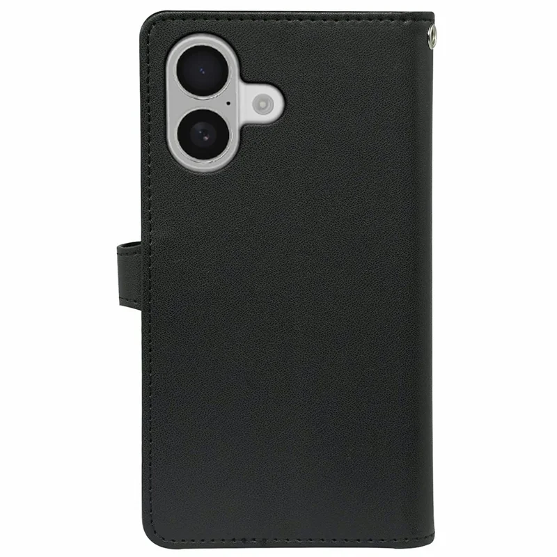 Étui pour iPhone 16 Plus avec 9 emplacements pour cartes, en cuir PU, support pour téléphone - Noir
