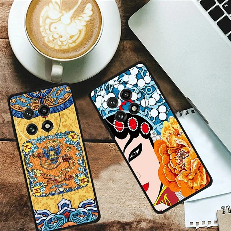 Capa para OnePlus 13 com padrão impresso, anti-arranhões, em TPU - Fênix Perseguindo o Sol