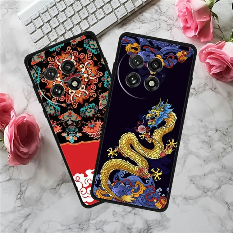 Capa para OnePlus 13 com padrão impresso, anti-arranhões, em TPU - Fênix Perseguindo o Sol