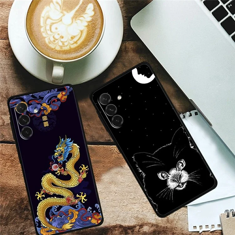 Capa para Samsung Galaxy A26 5G com impressão de padrão, antirrisco, de TPU - Fênix perseguindo o sol