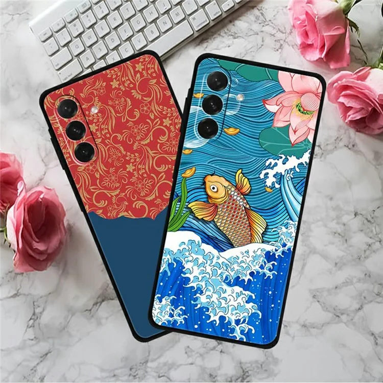 Capa para Samsung Galaxy A26 5G com impressão de padrão, antirrisco, de TPU - Fênix perseguindo o sol