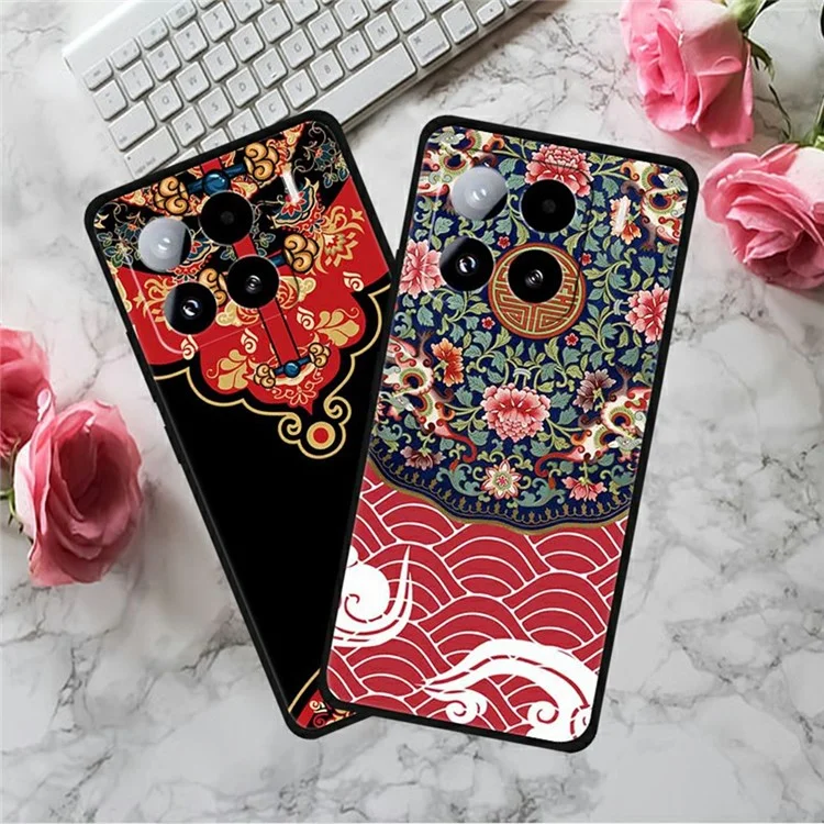 Capa para Xiaomi 15 Pro com impressão de padrão, anti-arranhões, em TPU - Fênix perseguindo o sol