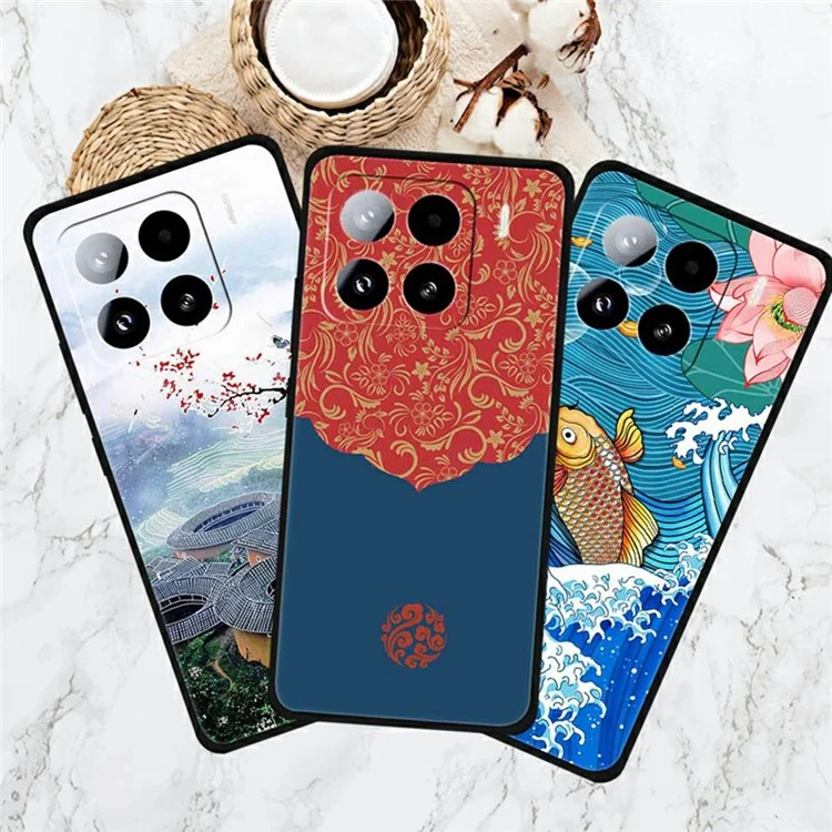 Capa para Xiaomi 15 Pro com impressão de padrão, anti-arranhões, em TPU - Fênix perseguindo o sol