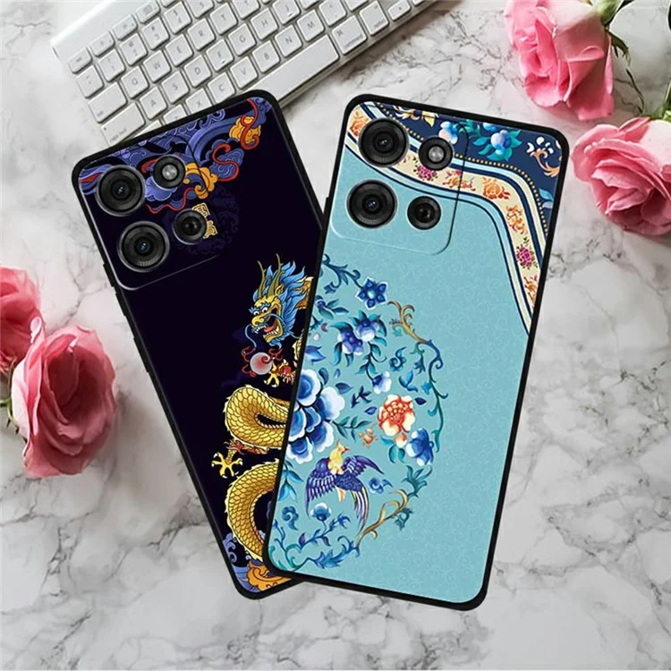 Для Motorola Moto G75 5G Чехол с узором Печатный противоскользящий ТПУ Чехол для телефона - Феникс преследует солнце