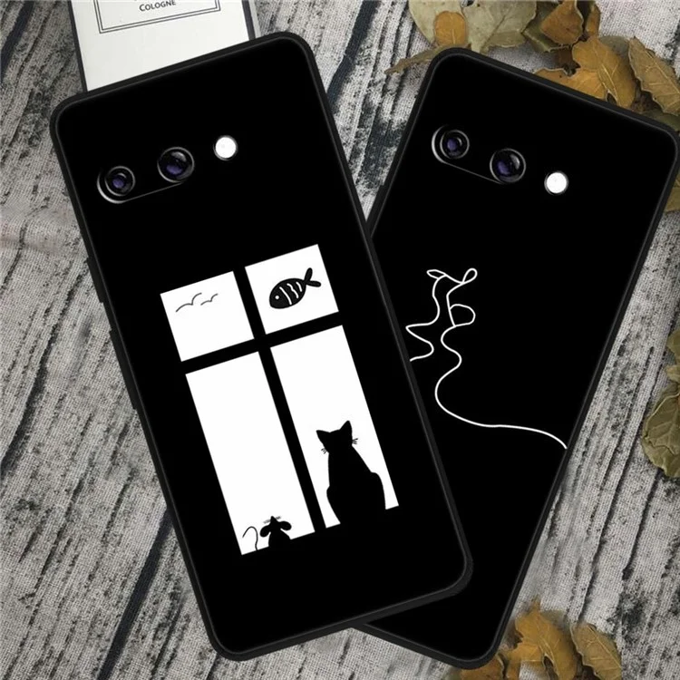 For Google Pixel 9a TPU Case Pattern Printed Anti Drop Phone Cover - White Hearts
