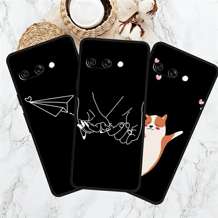 For Google Pixel 9a TPU Case Pattern Printed Anti Drop Phone Cover - White Hearts