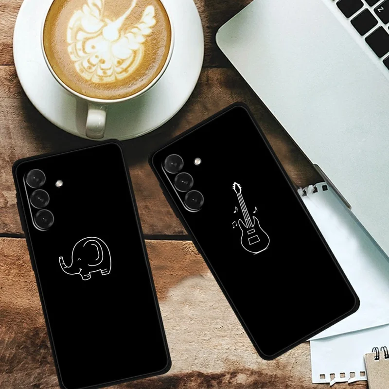For Samsung Galaxy A26 5G Line Art Case Anti-Scratch Soft TPU Phone Cover - Trident