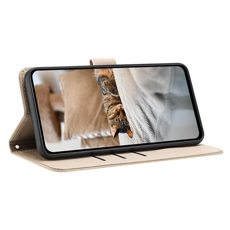 For Honor 300 Pro / 300 Ultra Case with Strap Cats Imprint Leather Wallet Phone Cover - Beige
