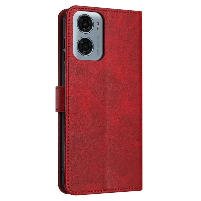 Custodia a portafoglio in pelle PU con stand pieghevole per Motorola Moto G05 4G - Rossa
