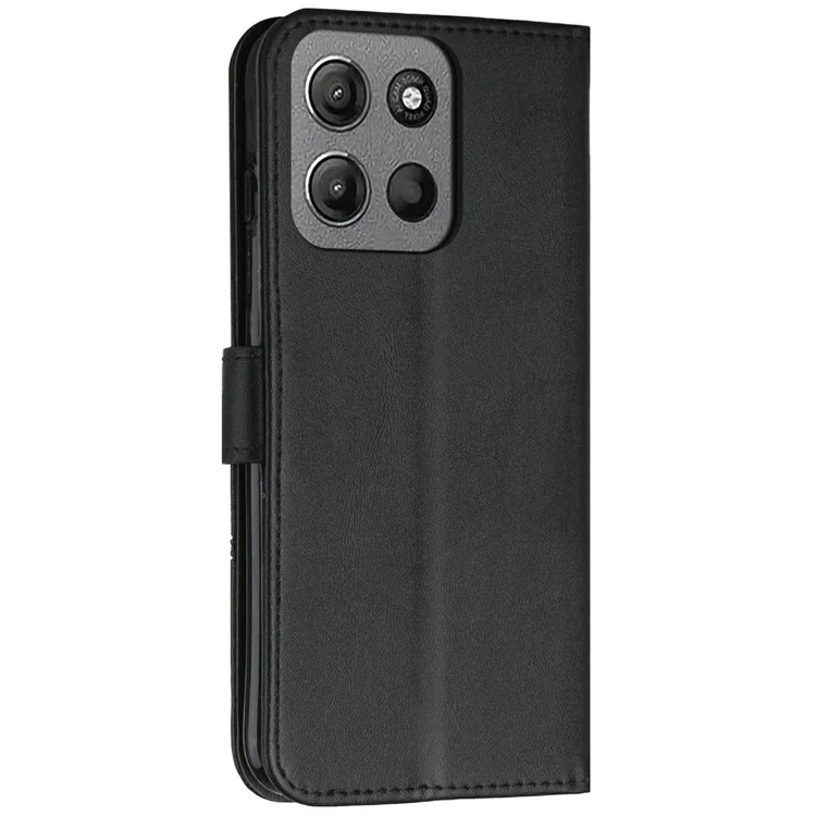 Custodia in pelle protettiva con supporto per Motorola Moto G15 4G - Nero