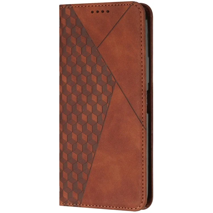 Custodia a portafoglio in pelle PU stampata per Motorola Moto G05 4G - Marrone