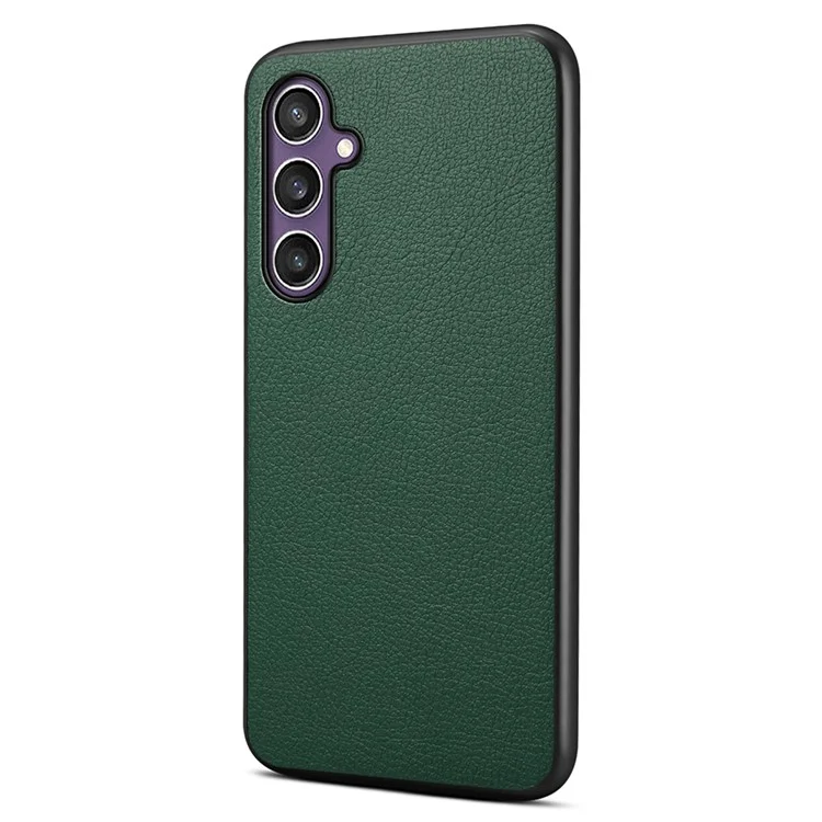 Funda para Samsung Galaxy S25 de textura de becerro de cuero + PC + TPU - Verde