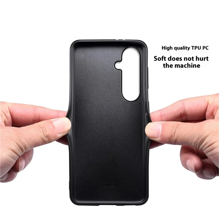 Funda para Samsung Galaxy S25 de textura de becerro de cuero + PC + TPU - Verde