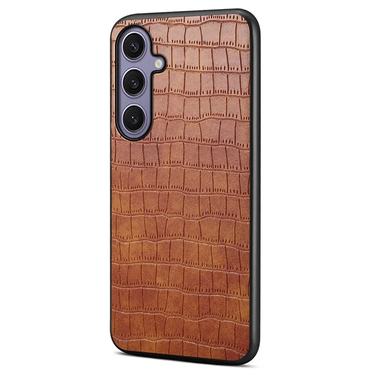 Für Samsung Galaxy S25+ Hülle Krokodilleder-Textur-Design Schlanke Rückabdeckung - Braun