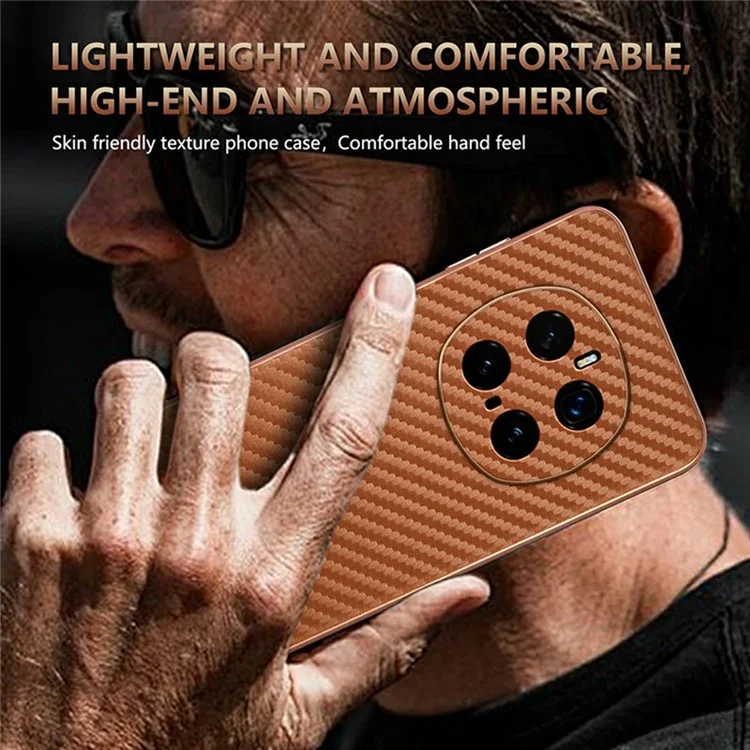Capa AZNS For Honor Magic7 Pro 5G Textura de fibra de carbono eletrolítica PU + TPU - Preta