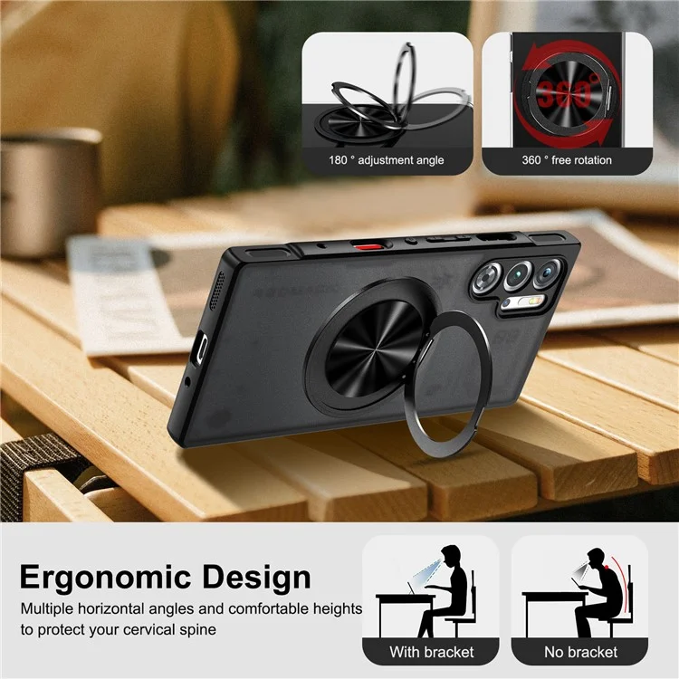 For Asus ROG Phone 8 5G / 8 Pro 5G Case Compatible with MagSafe TPU + PC Rotary Kickstand Phone Cover