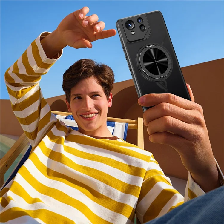 Чехол для ZTE nubia Red Magic 9 Pro 5G / 9 Pro+ 5G, совместимый с MagSafe, из ТПУ + ПК с вращающейся подставкой
