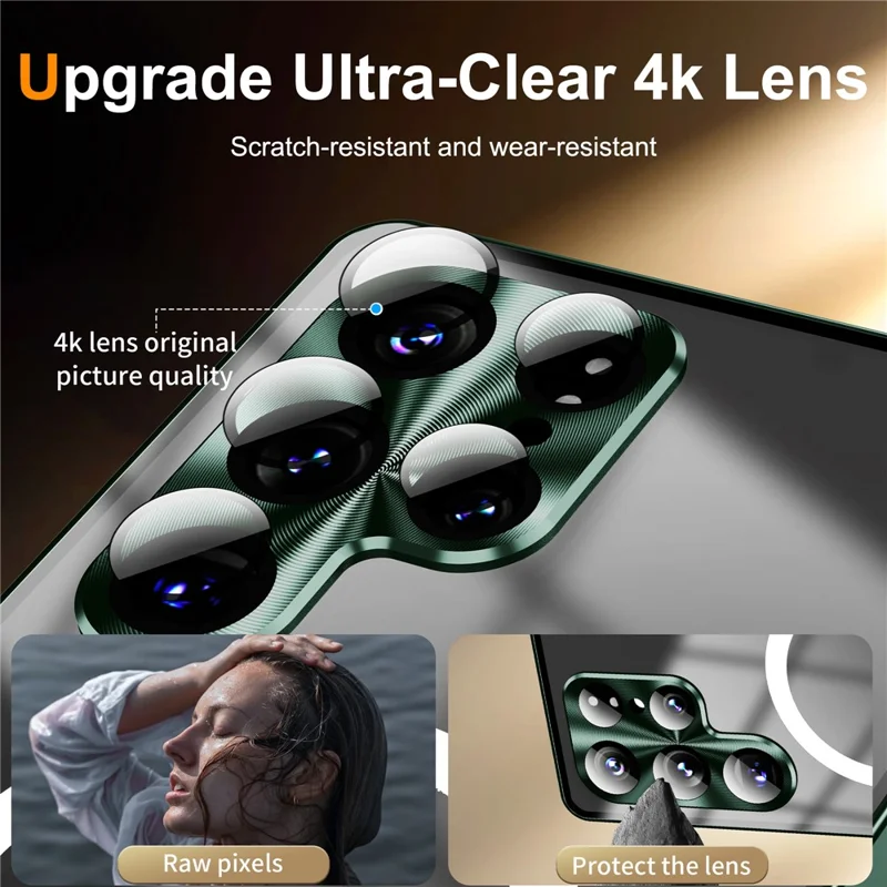 For Samsung Galaxy S25 Ultra Magnetic Case Metal Frame Matte Phone Cover - Blue