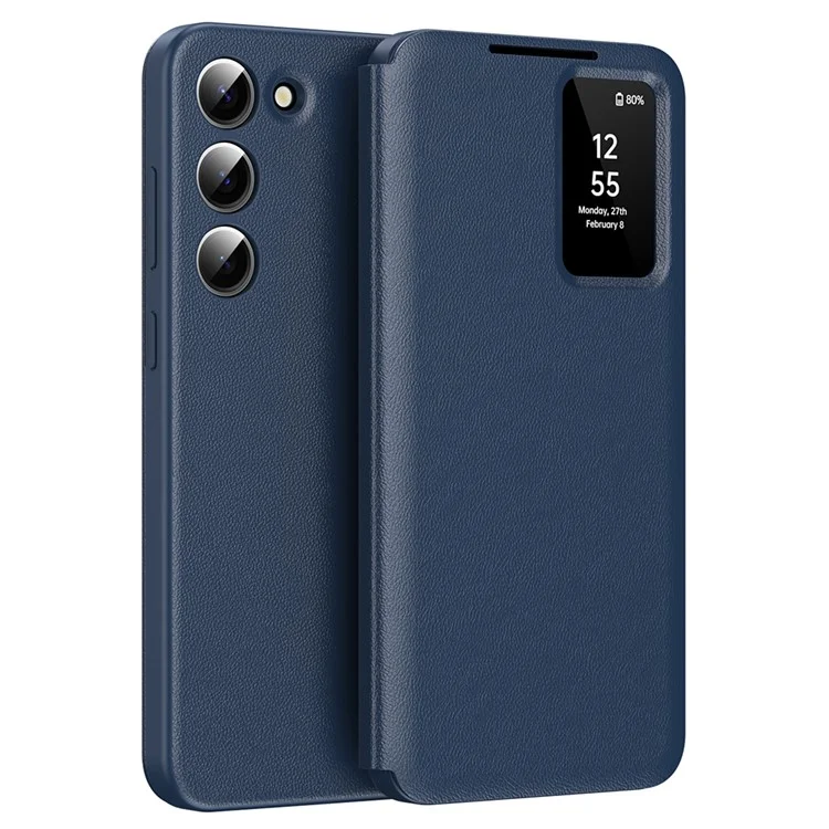 Funda para Samsung Galaxy S23+ de cuero con ventana y ranura para tarjeta - Zafiro