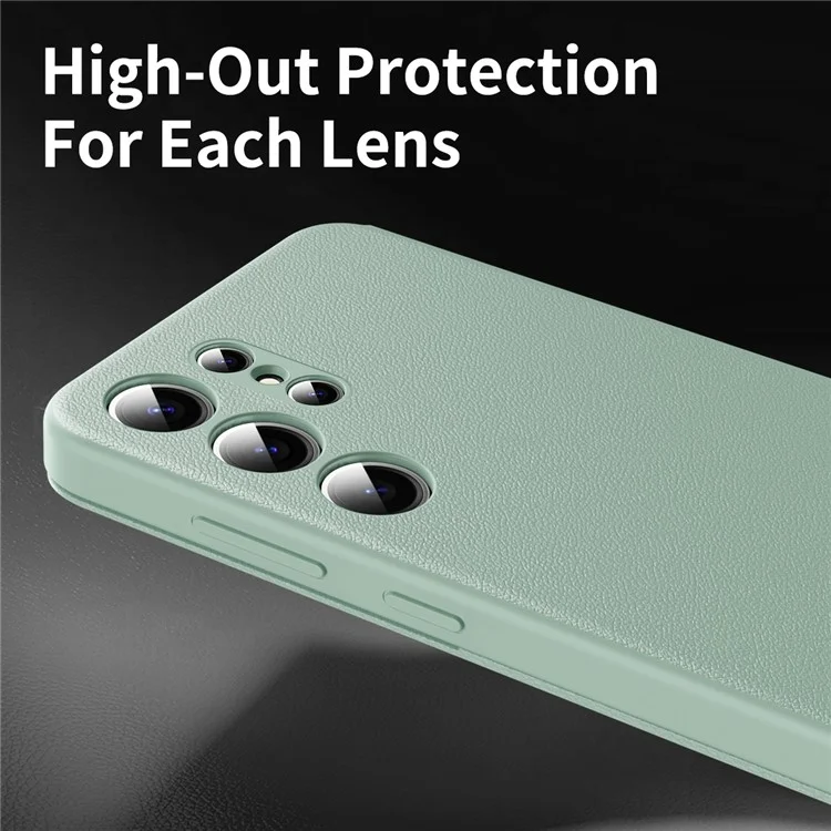 Capa de couro para Samsung Galaxy S25 Ultra com janela de visualização e slot para cartão - Verde claro